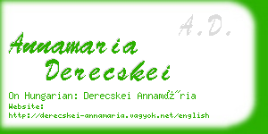 annamaria derecskei business card